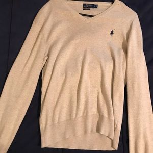 Tan polo by Ralph Lauren v neck sweater men’s